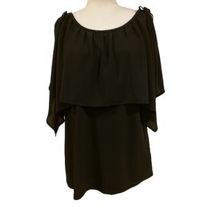 MICHAEL Michael Kors Black Layered Off-Shoulder Blouse